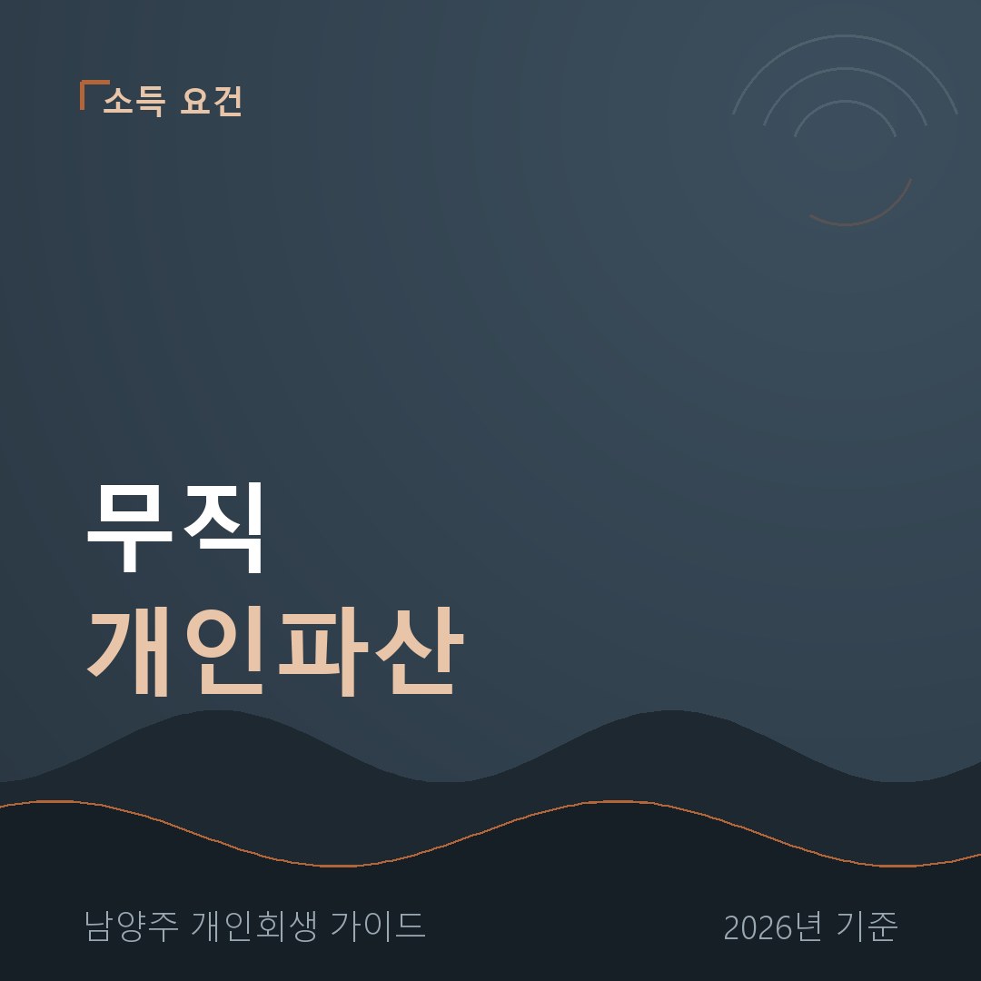 남양주 개인회생 무직 개인파산