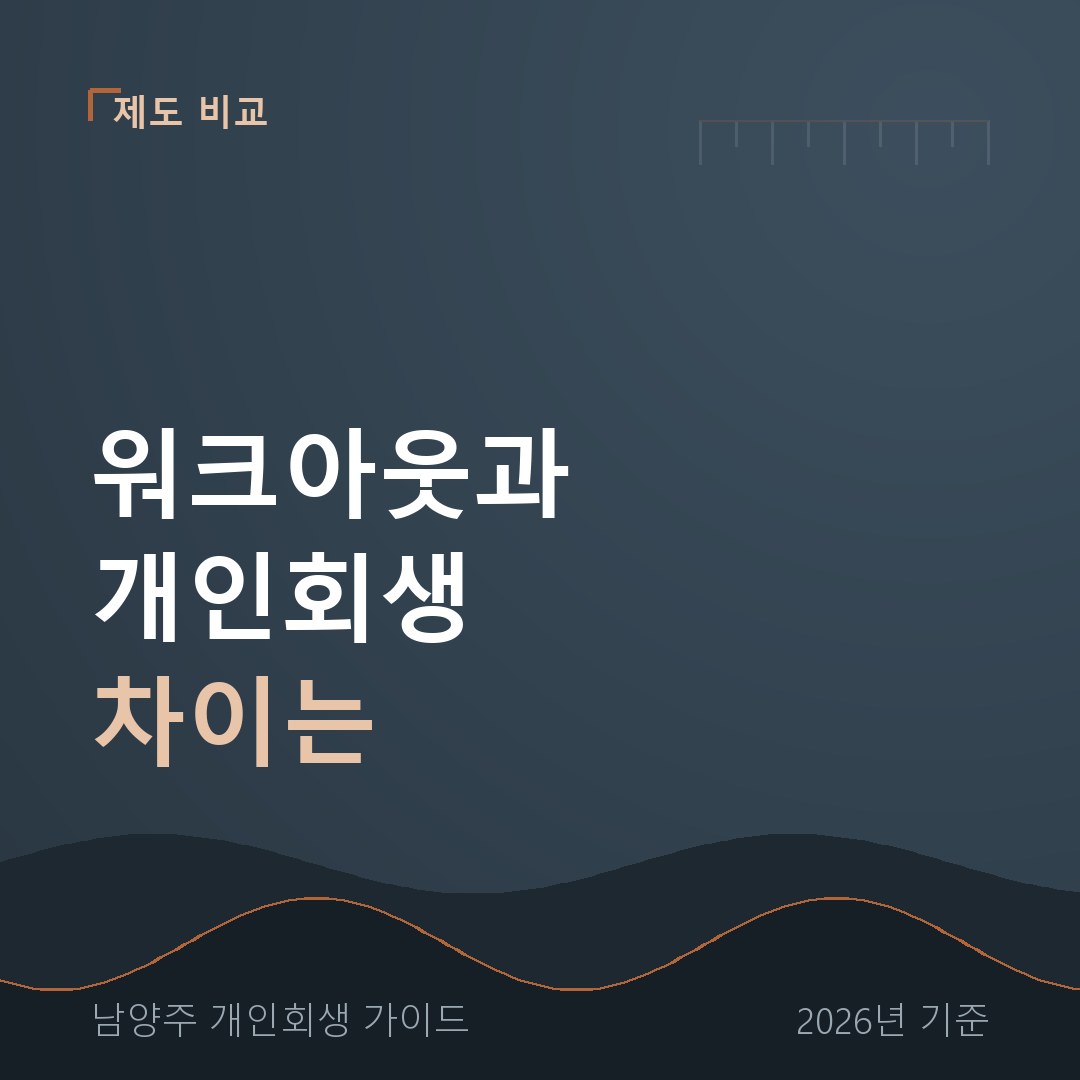 남양주 개인회생 워크아웃과 개인회생 차이는