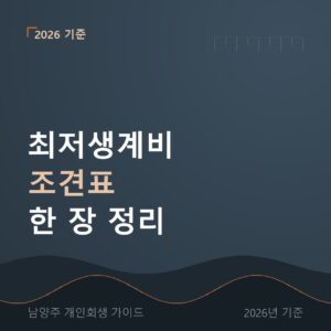남양주 개인회생 최저생계비 조견표 한 장 정리